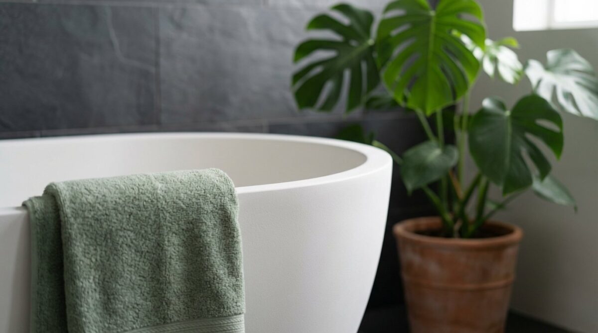 entdecken Sie innovative Badezimmerdesigns, die Fliesen und Farben durch moderne Alternativen ersetzen und auch kleine Räume in Wellness-Oasen verwandeln