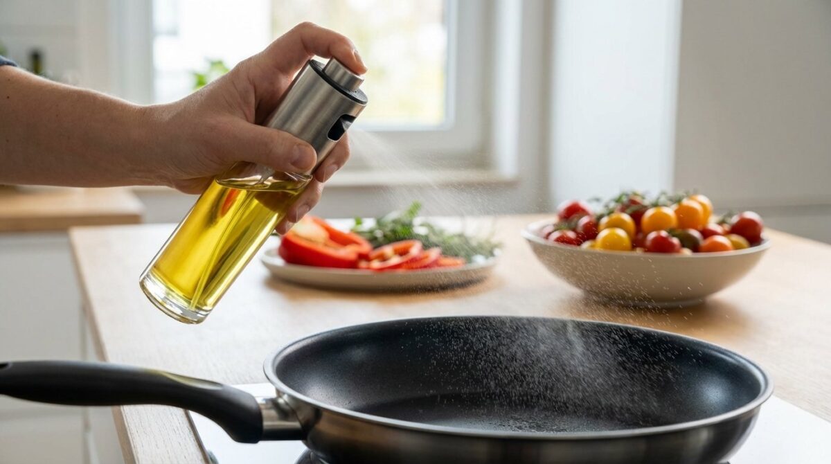 entdecken Sie, wie ein Amazon-Sprühzerstäuber Ihre tägliche Ölmenge halbiert und dabei Geschmack sowie Textur Ihrer Speisen verbessert