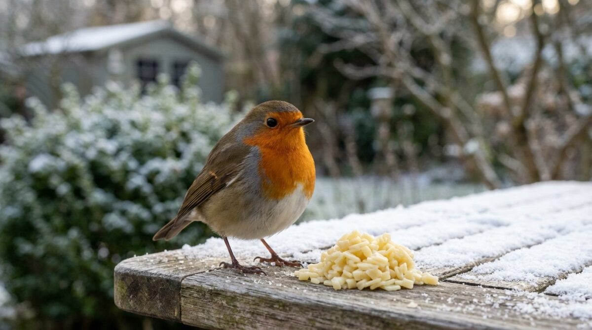 entdecken Sie das günstige Geheimnis zur Winterfütterung von Rotkehlchen im Garten mit einer einfachen Küchenzutat unter 50 Cent