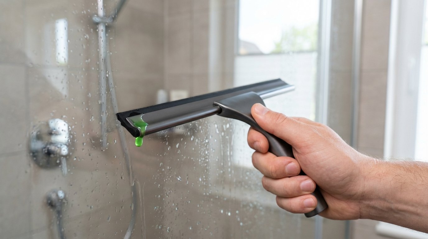 entdecken Sie die einfache Methode, um den weißen Kalkschleier in Ihrer Dusche dauerhaft zu entfernen ohne aggressive Chemikalien und mit minimalem Aufwand