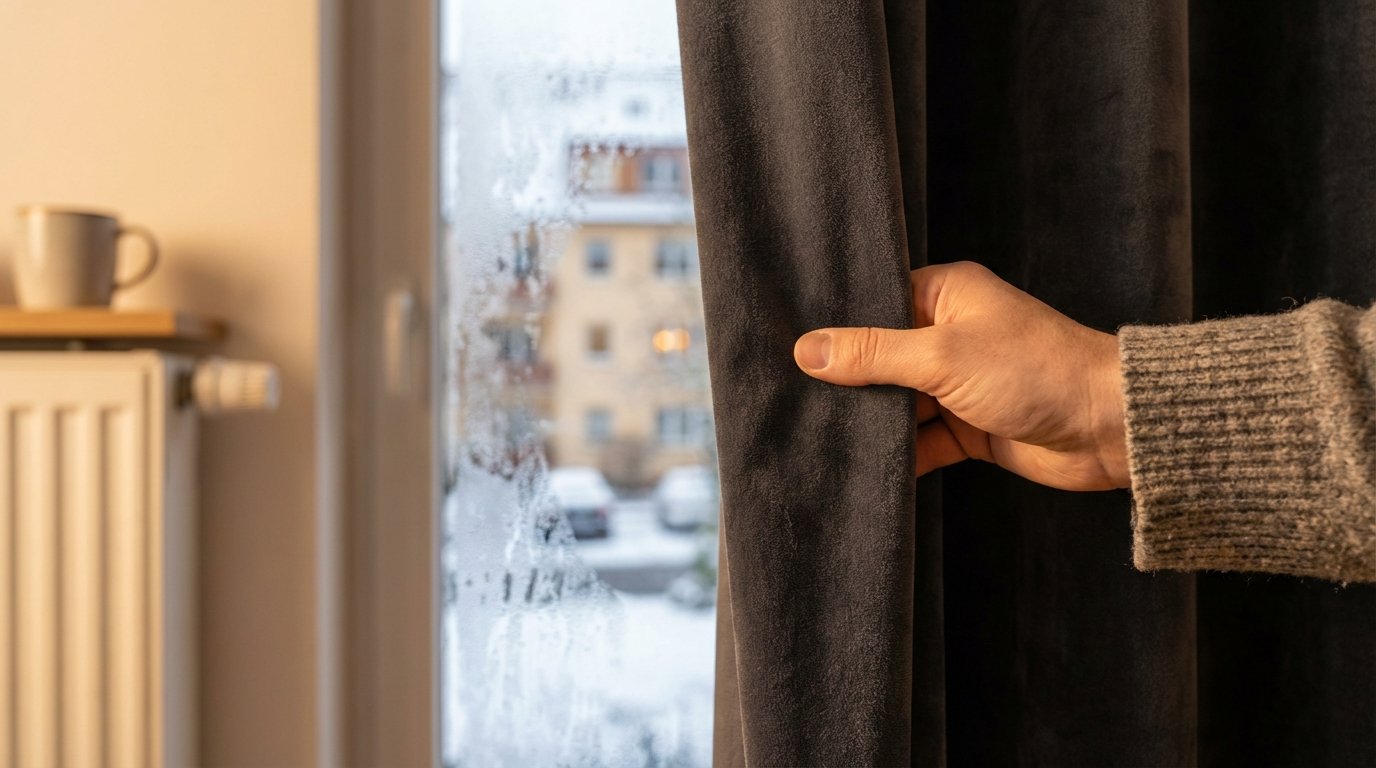 entdecken Sie, wie hochwertige Vorhänge bis zu 30 % Ihrer Heizkosten sparen und Ihr Wohnzimmer wärmer halten können
