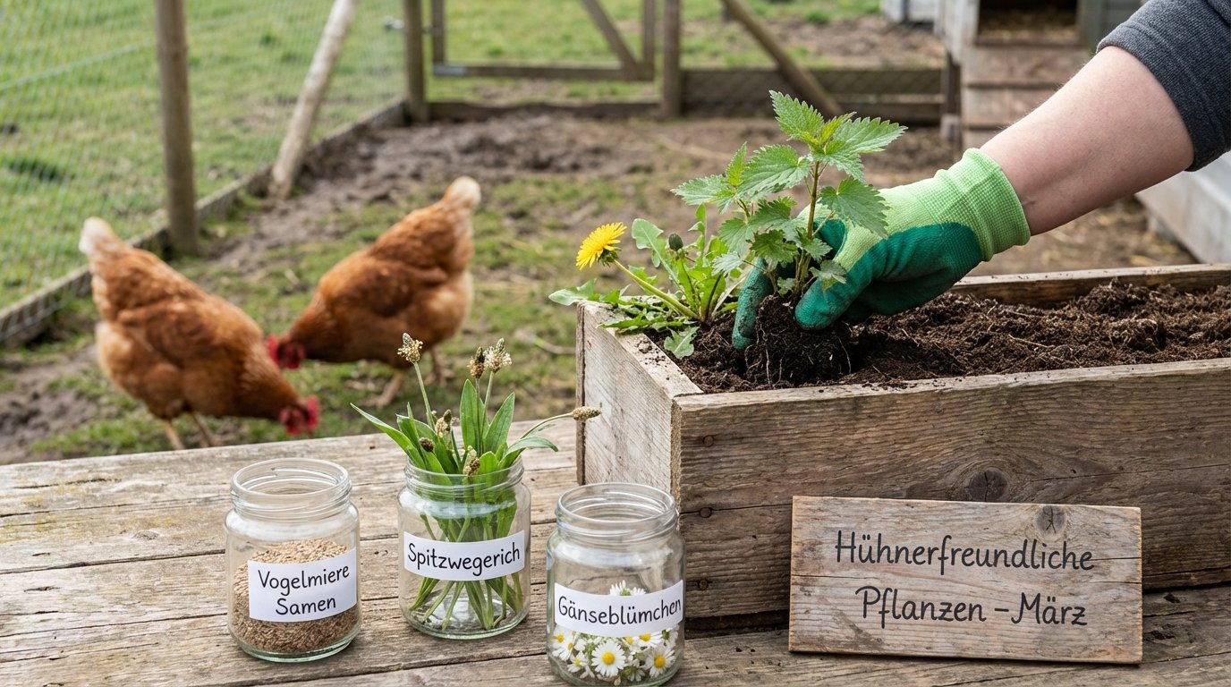 entdecken Sie fünf einfache Pflanzungen für Ihren Hühnerauslauf im März, die Ihre Hühner lieben und Ihren Garten in ein grünes Paradies verwandeln