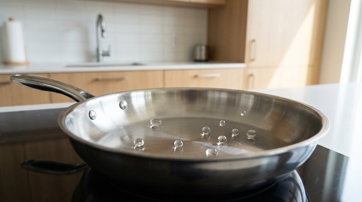 erfahren Sie das einfache Geheimnis für perfekt gebratene Steaks in der Edelstahlpfanne mit dem Wassertropfen-Trick für bessere Bratergebnisse