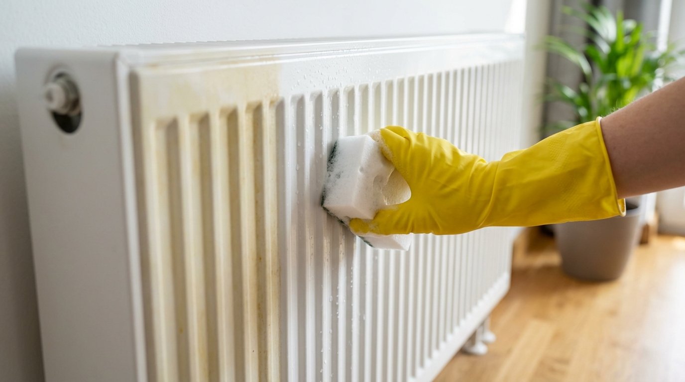 entdecken Sie die einfache 2-Produkte-Mischung, um vergilbte Heizkörper in 30 Minuten wieder strahlend weiß zu machen ohne Neustreichen