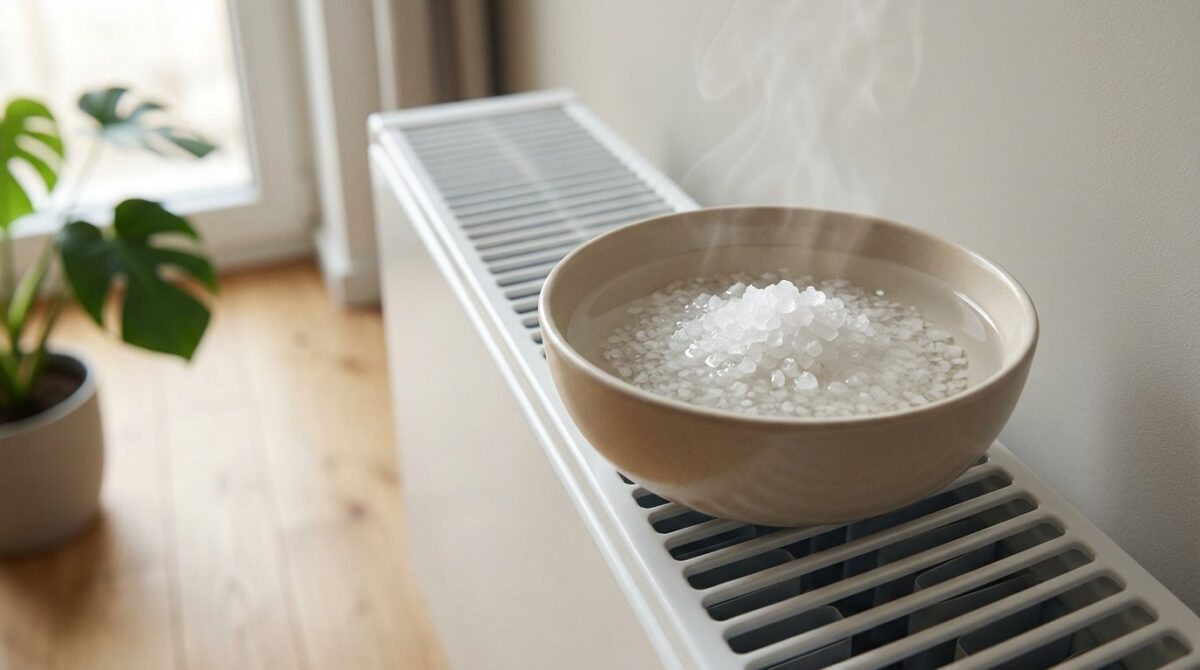 entdecken Sie, wie eine einfache Salzwasserschale Ihre Raumwärme natürlich erhöht und Heizkosten spart, ohne die Heizung hochzudrehen