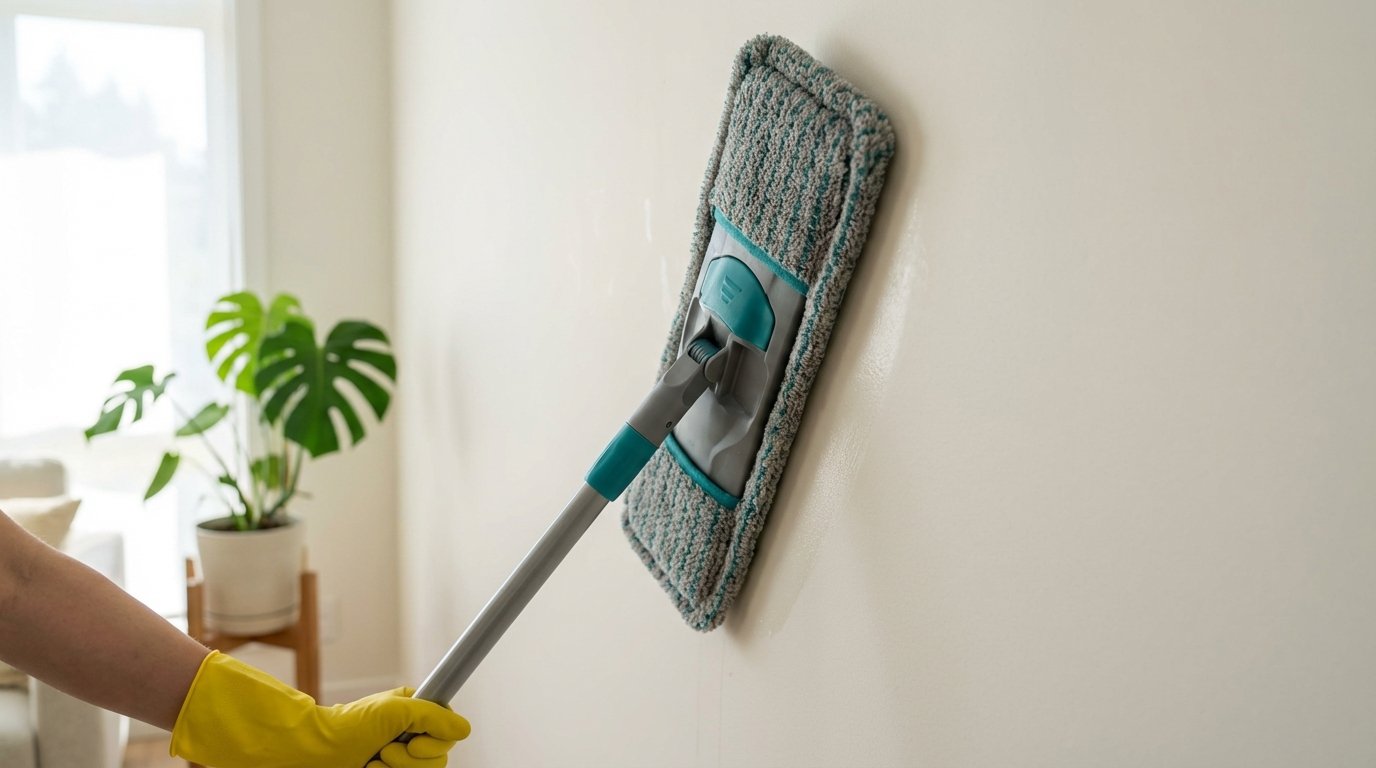 entdecken Sie den Profi-Trick zur richtigen Reinigung von Wänden und Decken, der Schlieren vermeidet und Zeit spart