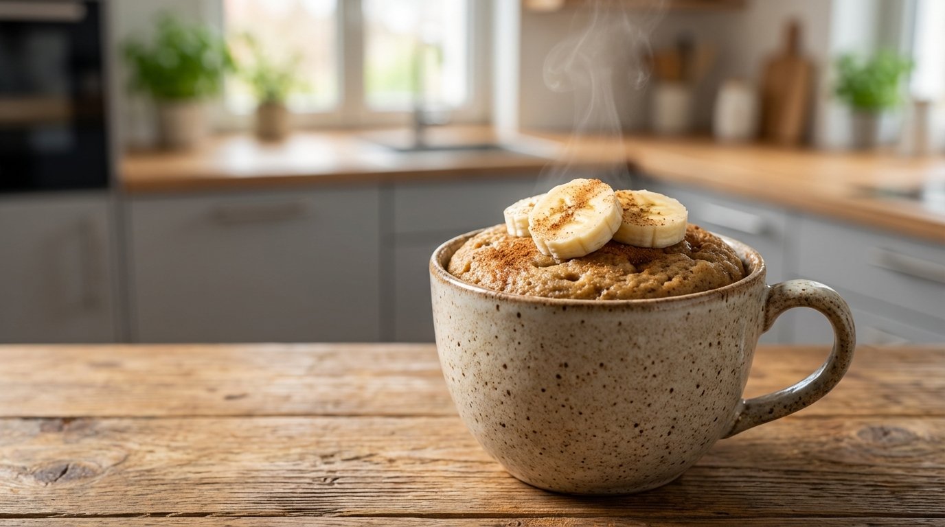 entdecken Sie das schnelle Mikrowellen-Bananenbrot ohne Zucker, das von Ernährungsexperten empfohlen wird und Heißhunger sofort stoppt
