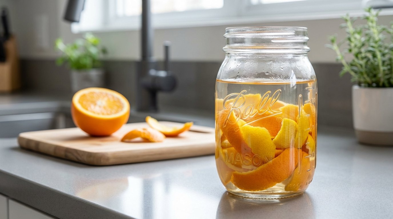 entdecken Sie, wie Sie Zitrusschalen clever wiederverwenden und damit natürliche Reinigungsmittel selbst herstellen können