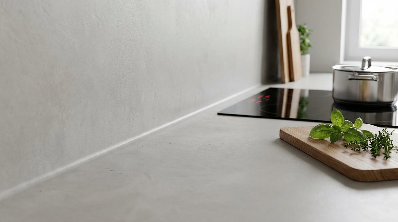 entdecken Sie die fugenlose Küchenrückwand, die Fliesen ersetzt und Ihre Küche 2026 transformiert – pflegeleicht und modern