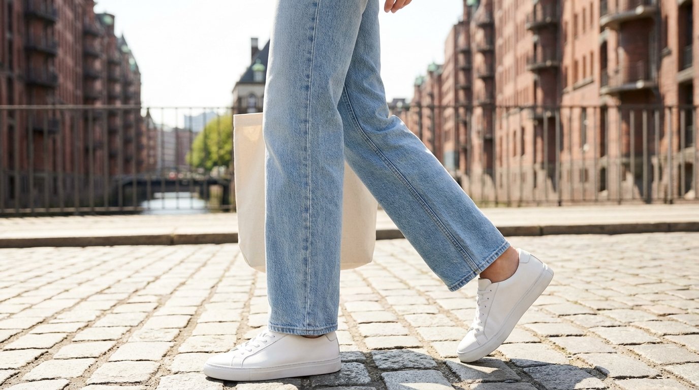 entdecken Sie die trendige gerade Jeans von Uniqlo unter 15€, die perfekte Frühjahrslösung für alle Körperformen und Silhouetten