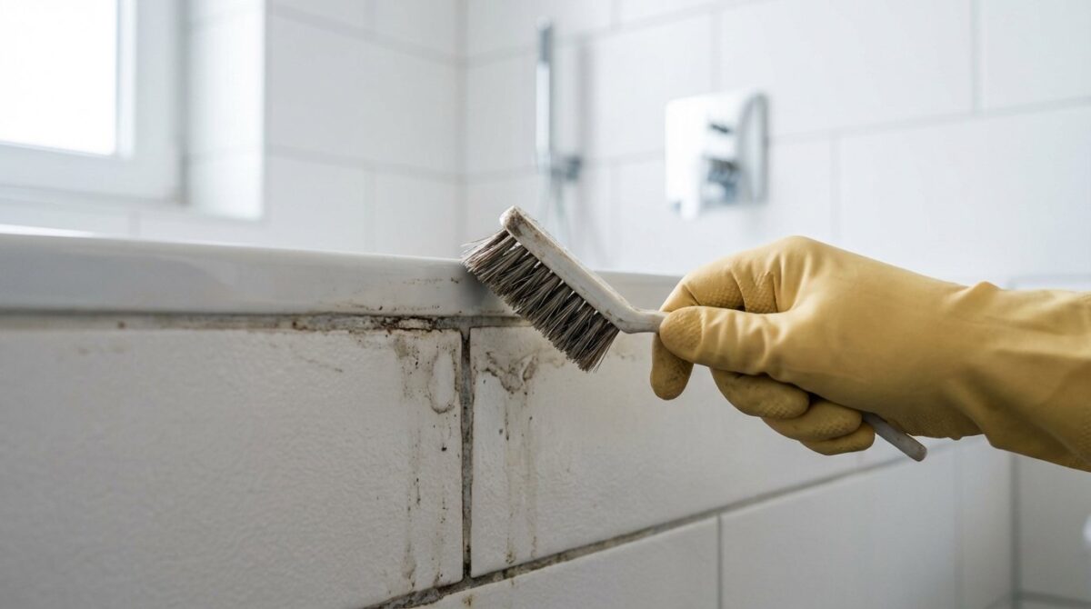 entdecken Sie das einfache Hausmittel für strahlend saubere Fliesenfugen in Bad und Küche - wirksam gegen Verschmutzung und Verfärbungen