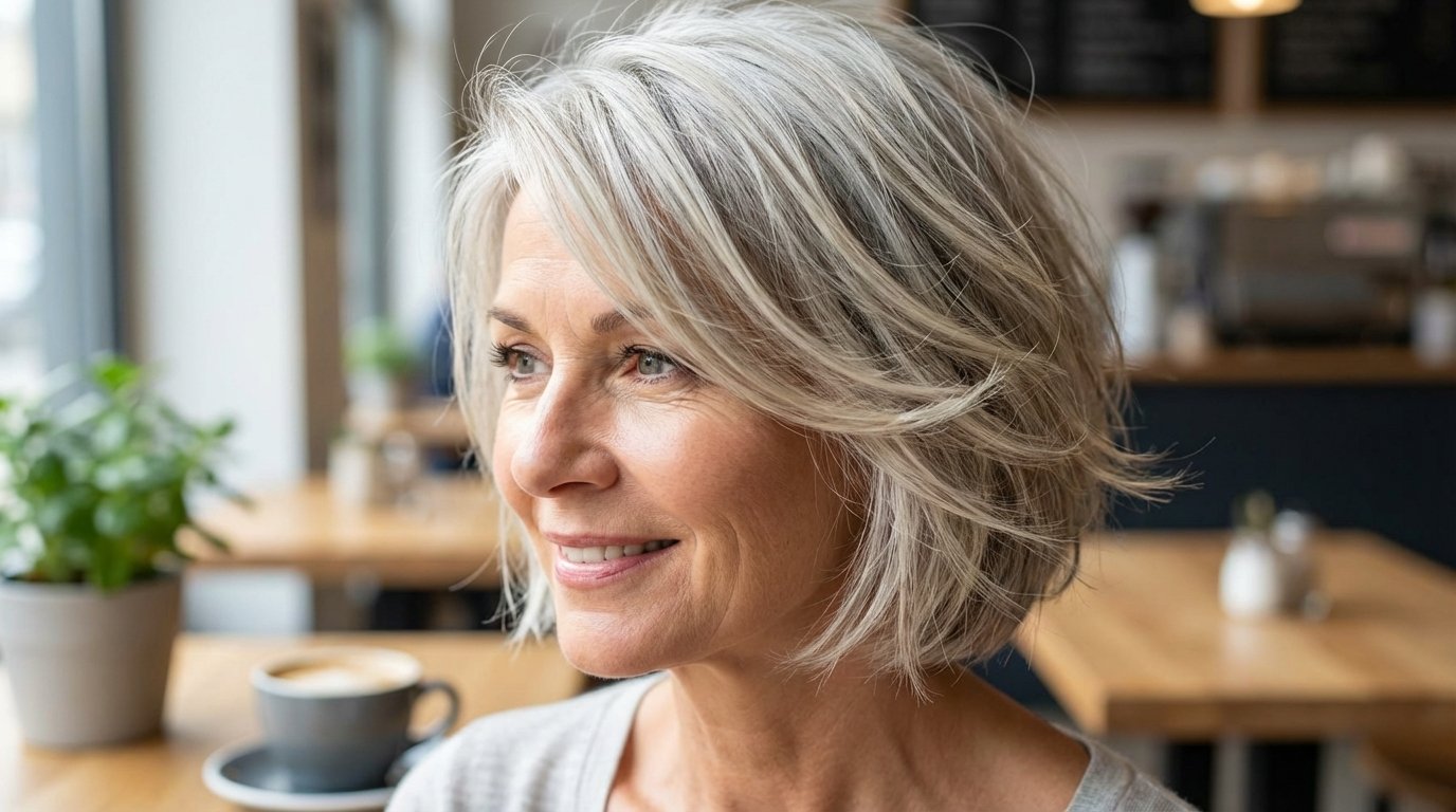 entdecken Sie, wie ein Starfriseur reife Haare modern schneidet: Der Fokus liegt auf Bewegung statt Länge für jugendlich wirkende Frisuren ab 50