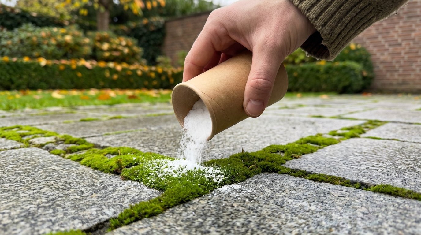 rutschige terrasse moosfrei machen mit günstigem küchenpulver statt javel - das einfache hausmittel unter 1 euro für saubere außenflächen