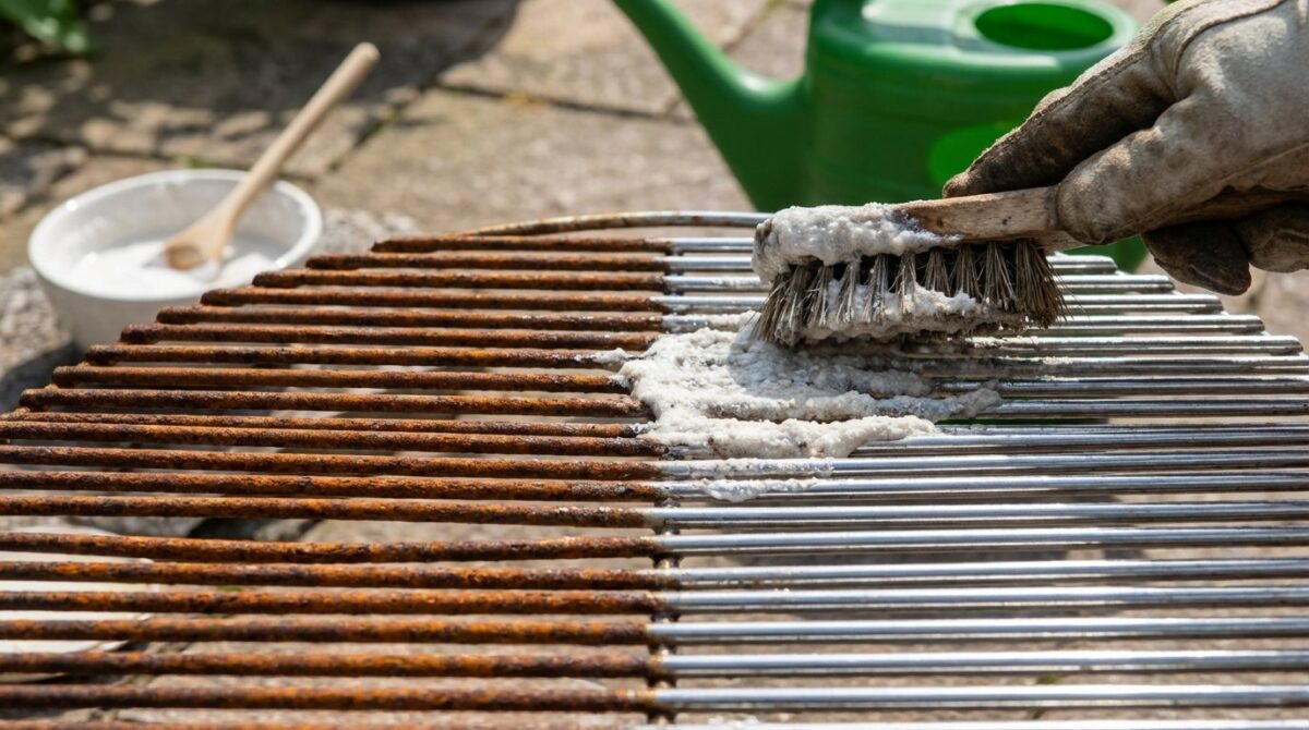 entdecken Sie, wie Sie Ihren verrosteten Grillrost mit einem einfachen Hausmittel aus dem Schrank in Minuten reinigen und wie neu aussehen lassen