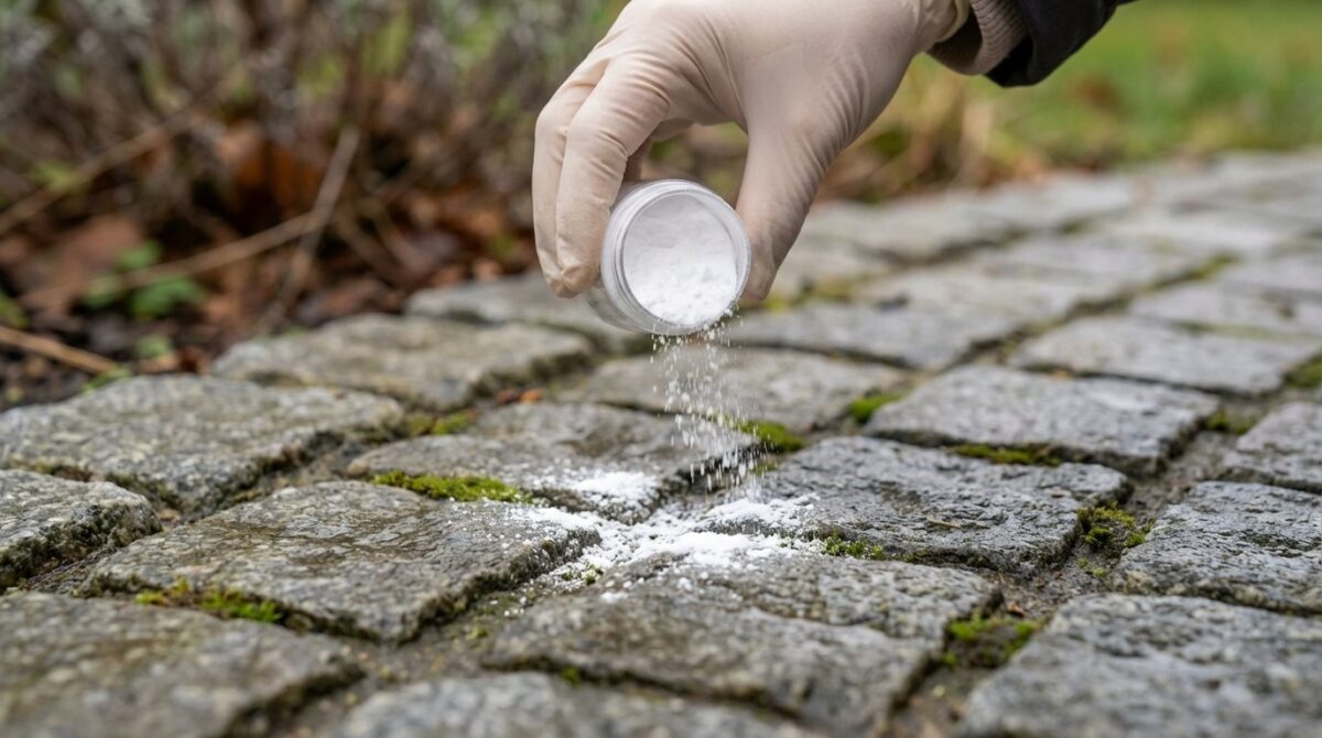 entdecken Sie das günstige Geheimnis gegen Unkraut und Moos auf der Terrasse - eine einfache Küchenzutat für weniger als einen Euro