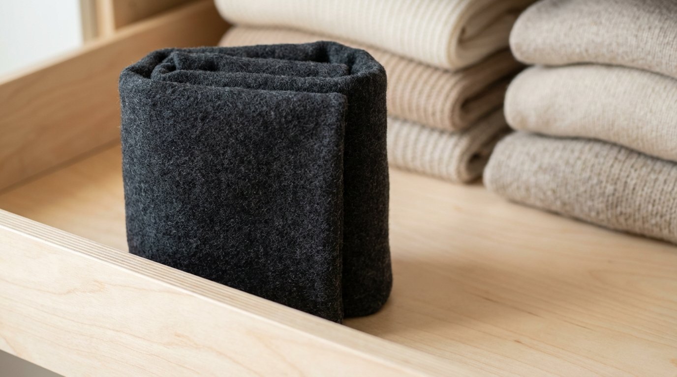 entdecken Sie die japanische Faltmethode für Wintermäntel, die bis zu 75% Platz in Ihrem Kleiderschrank spart und Ihre Garderobe revolutioniert